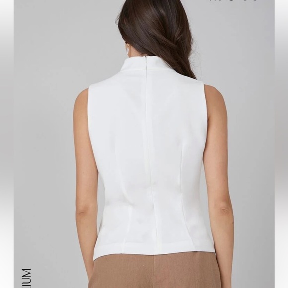NWT Motf structured sleeveless cowl neck white tank - zip back - Picture 10 of 10